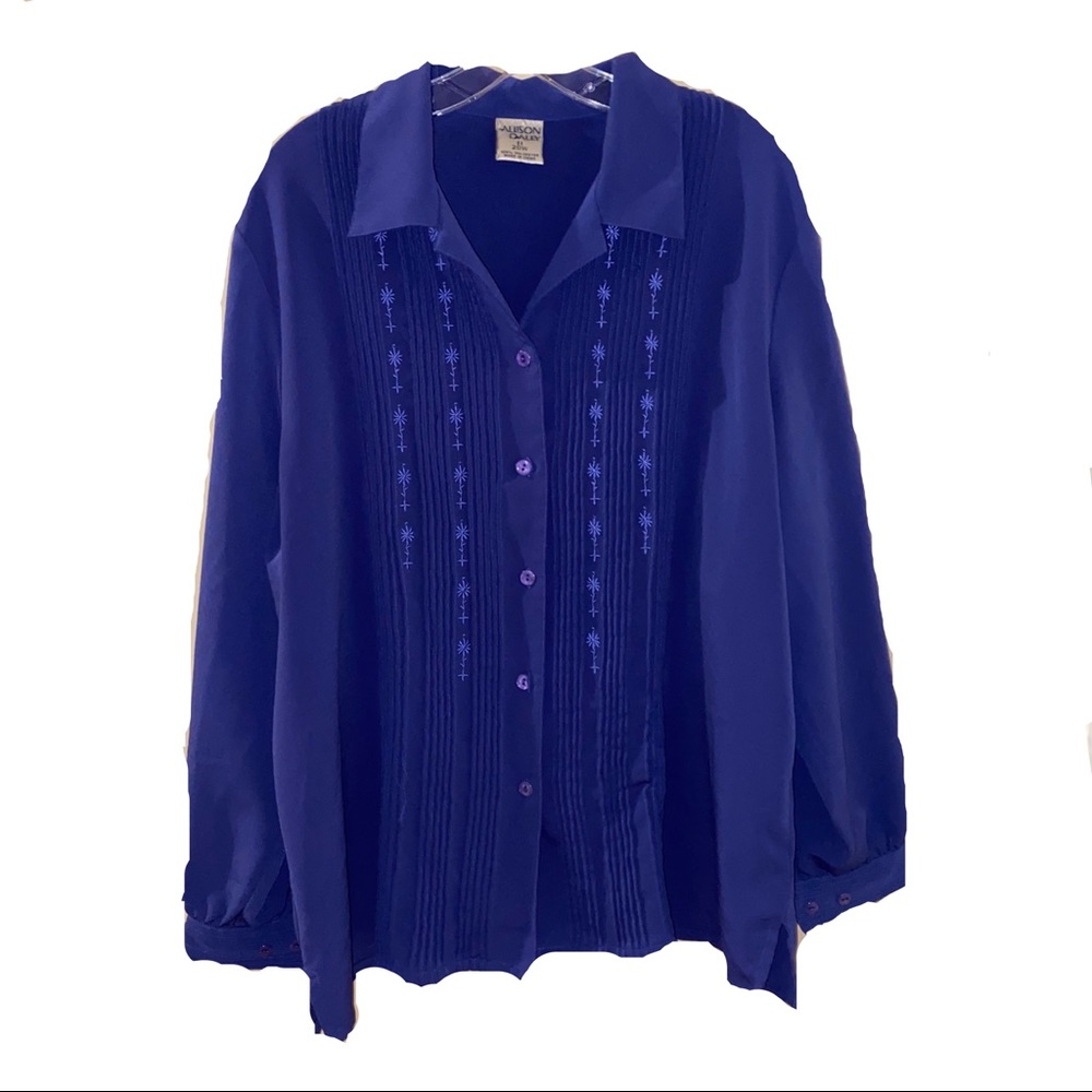 Purple Button-down Blouse